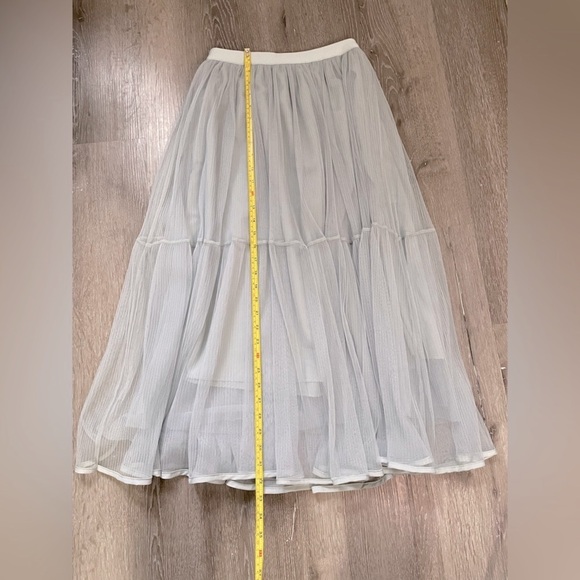 Solid Mint Green Color Elastic Skirt Midi A-line Skirt - Picture 8 of 8